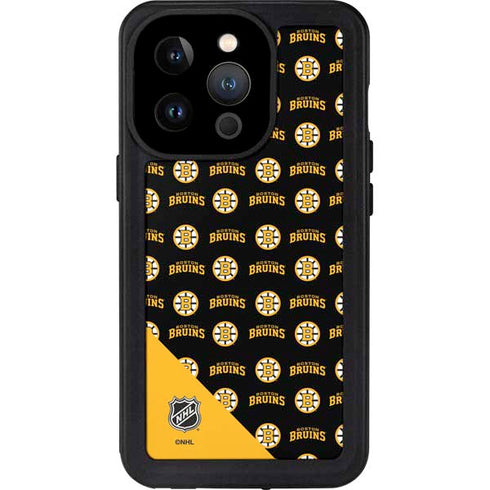 NHL Boston Bruins Pattern iPhone 15 Pro Waterproof Case